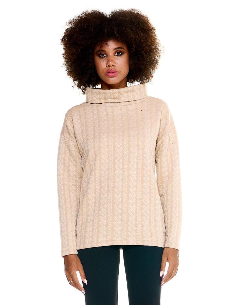 

LEONE 1947 APPAREL Серый свитер Leone в косичке для женщин