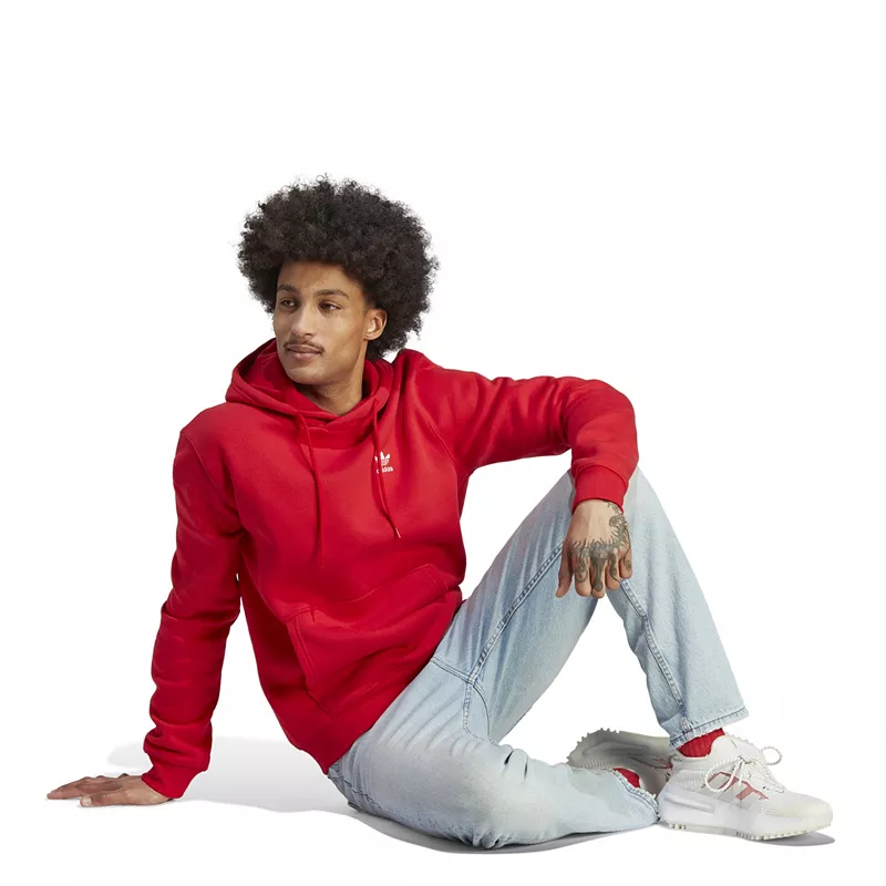 Мужская худи с трилистником Adidas Originals Adicolor Essentials, цвет Better Scarlet — фото 2