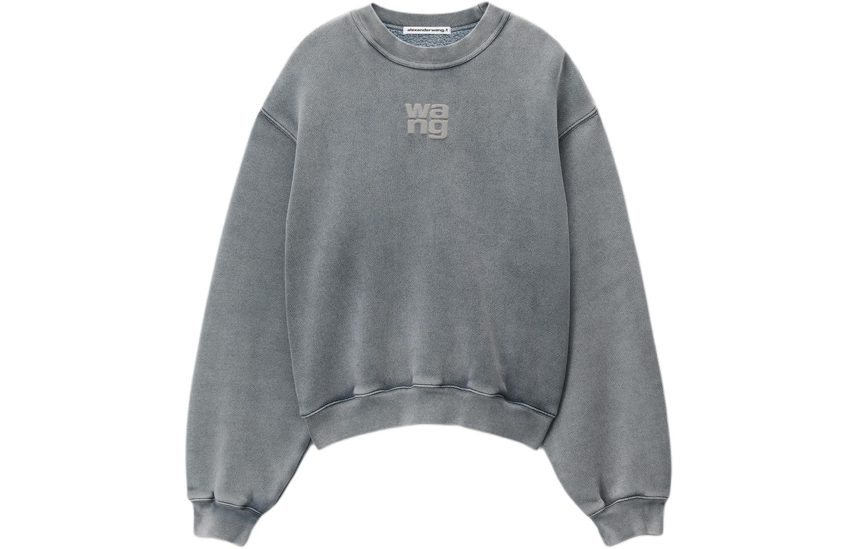 Свитшот SS24 Женский Кислотная Мойка Серый Alexander Wang — фото 2
