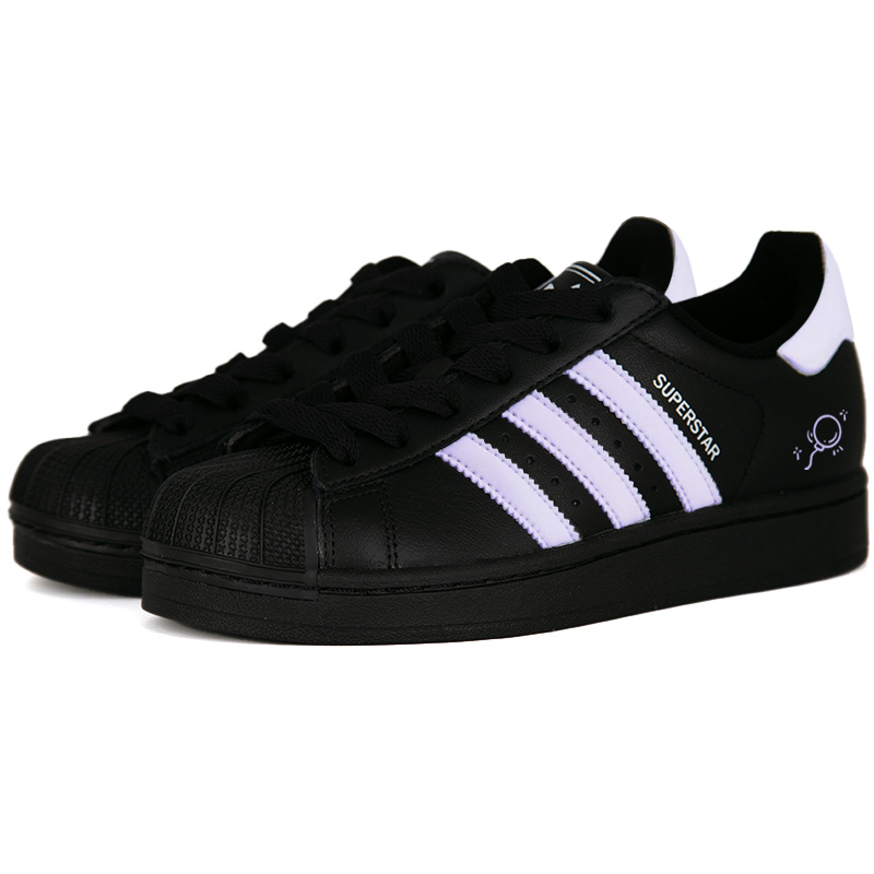 Adidas Originals Superstar 2 Love Confession Balloons Abrasion Resistant Low top Kids' Skateboarding Shoes Black Purple — фото 4