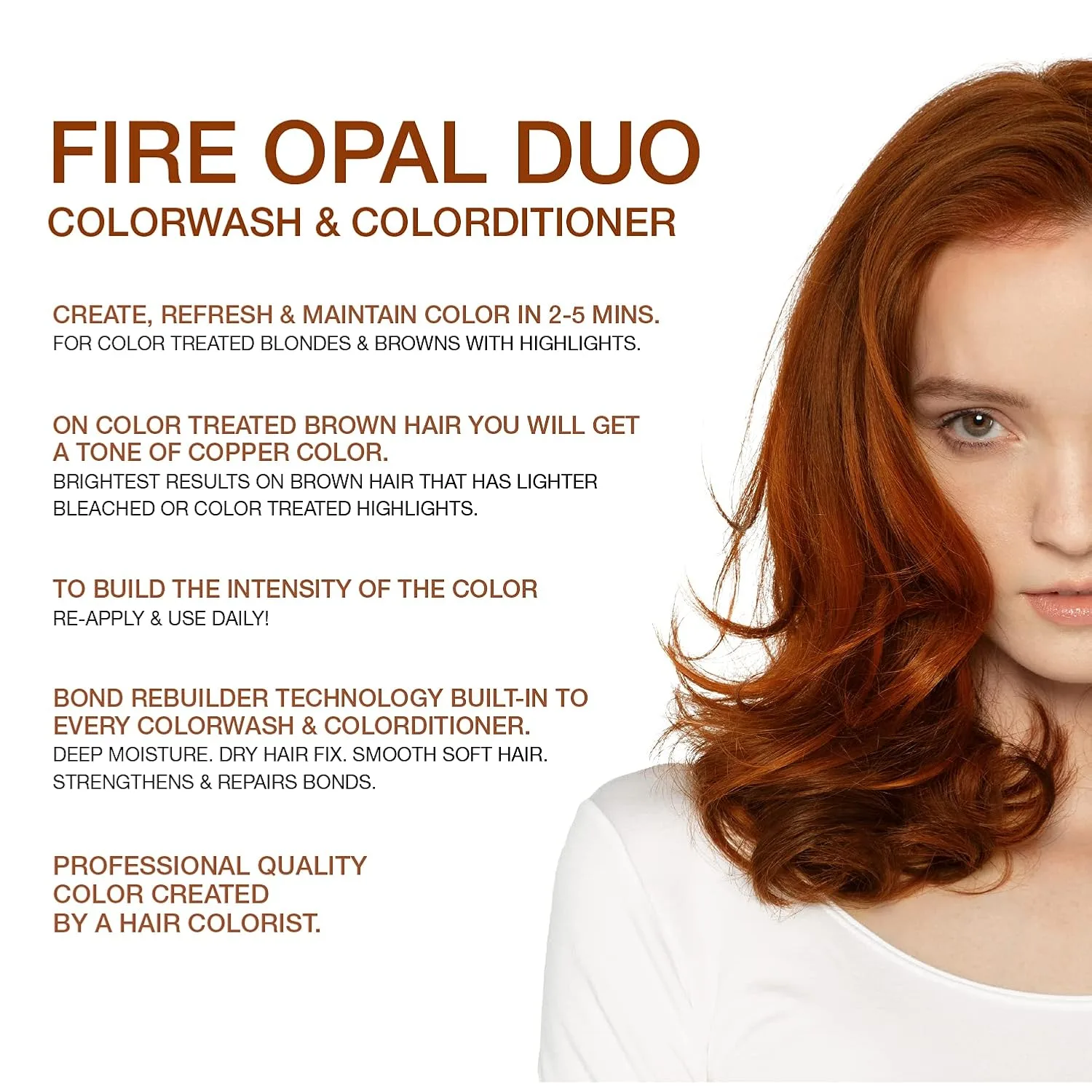 Celeb Luxury Intense Color Depositing Colorwash шампунь + BondFix восстановитель, веганская краска для волос, на основе растений, полуперманентный цвет, наборы Viral и Gem Lites, Fire Opal — фото 2