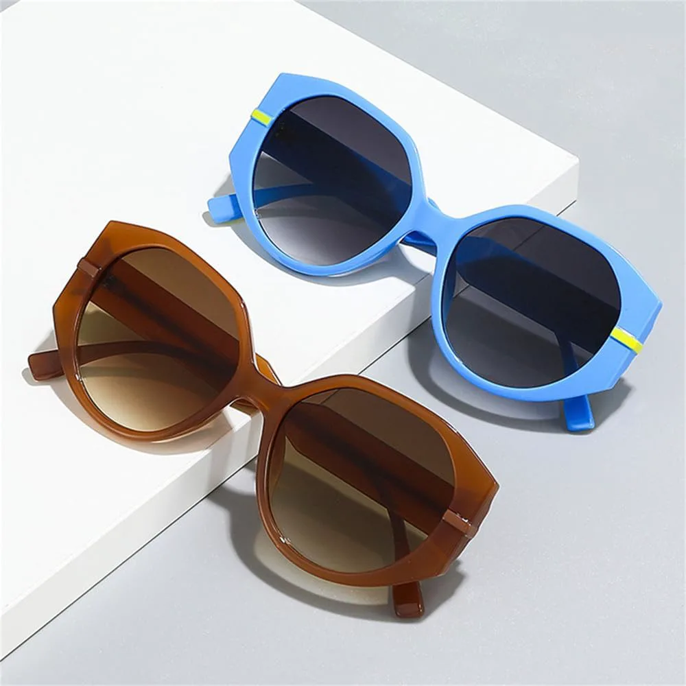 

Солнцезащитные очки Polygon для женщин, ретро-градиентные, с защитой от УФ-излучения UV400; для мужчин – круглые солнцезащитные очки LANGSER, Blue Gray Gradient