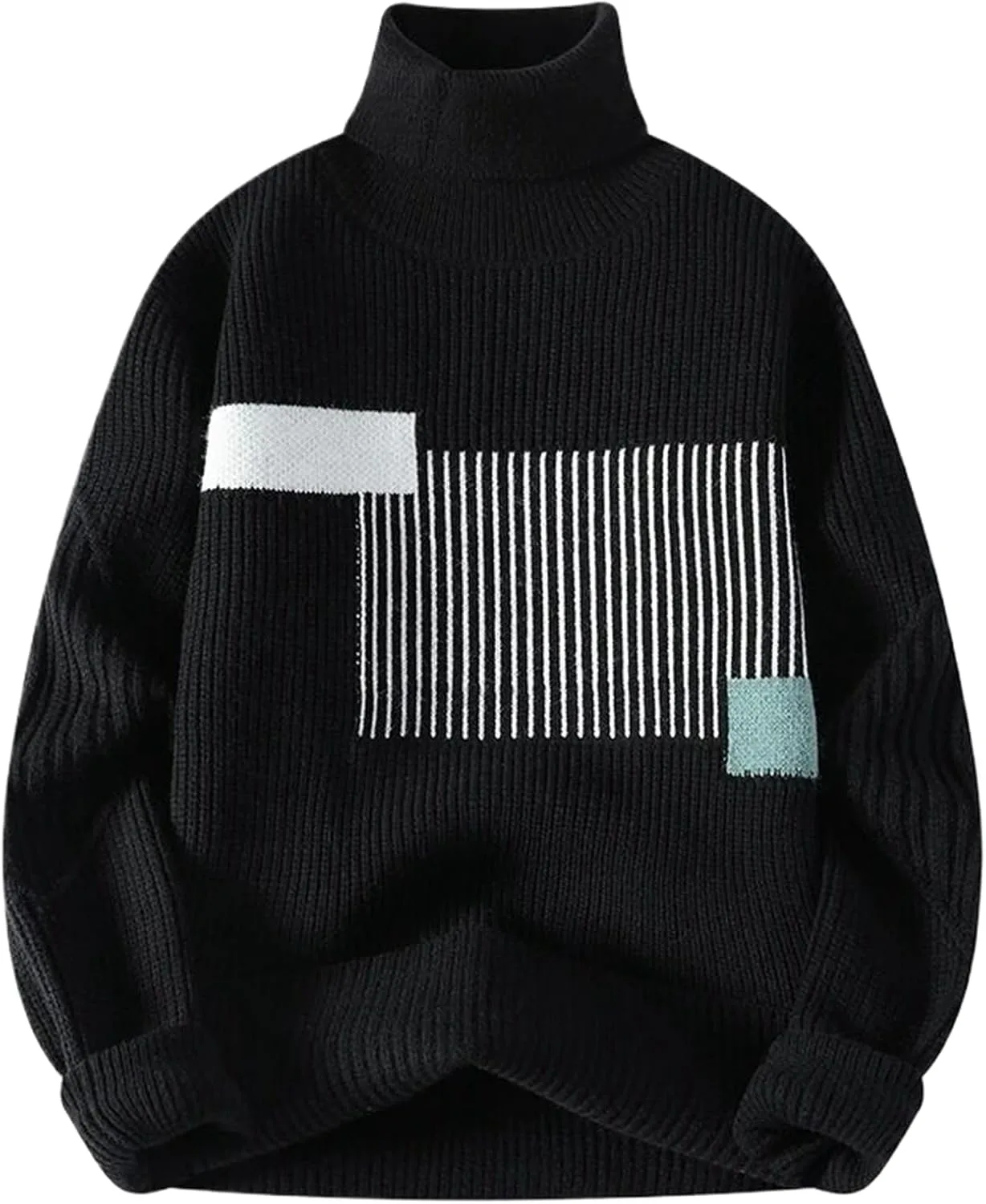 

Свитер-водолазка мужской осенне-зимний Patchwork Knit Pullover WHSZEDZB