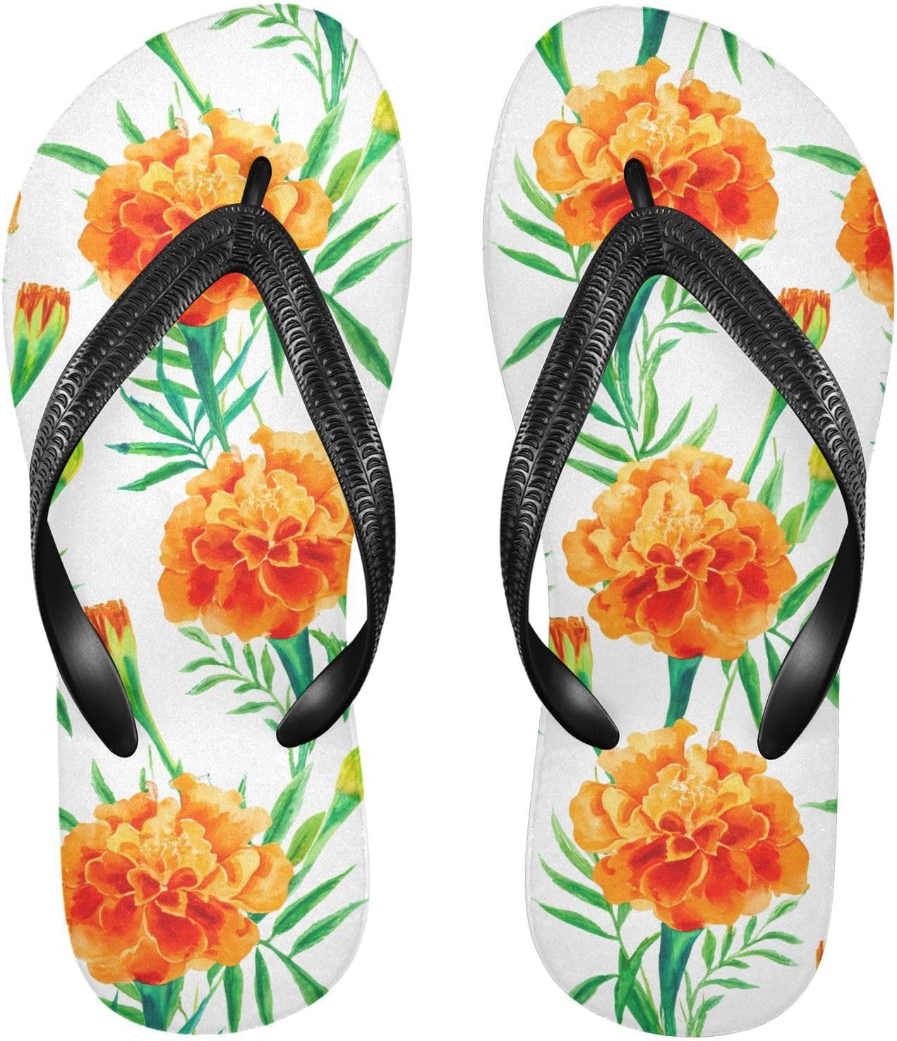 

Белые вьетнамки с цветком календулы для пляжа и душа, резиновые нескользящие летние тапочки для женщин и мужчин Sinestour