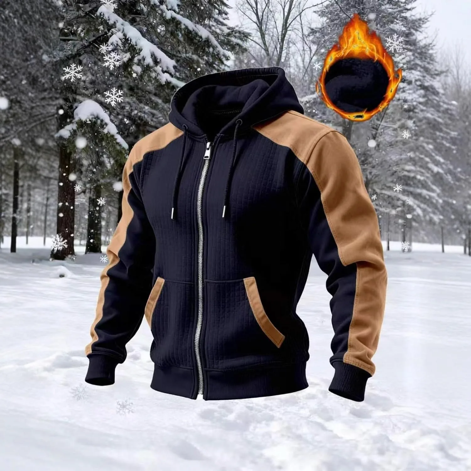 Толстовка с капюшоном Full Zip для мужчин Casual Slim fit — фото 3
