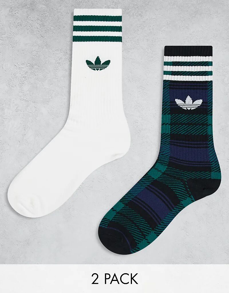 

2 пары носков в клетку и белого цвета adidas Originals
