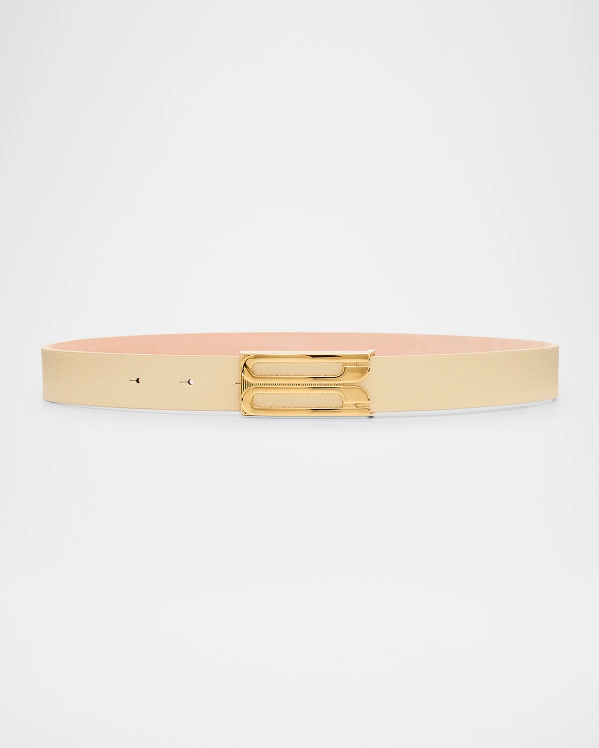 

Кожаный ремень с логотипом B Victoria Beckham, слоновая кость