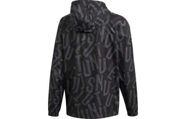 Куртка adidas JUVE WINDBREAKR Juventus Soccer/Football Sports Hooded Jacket Black, черный — фото 2