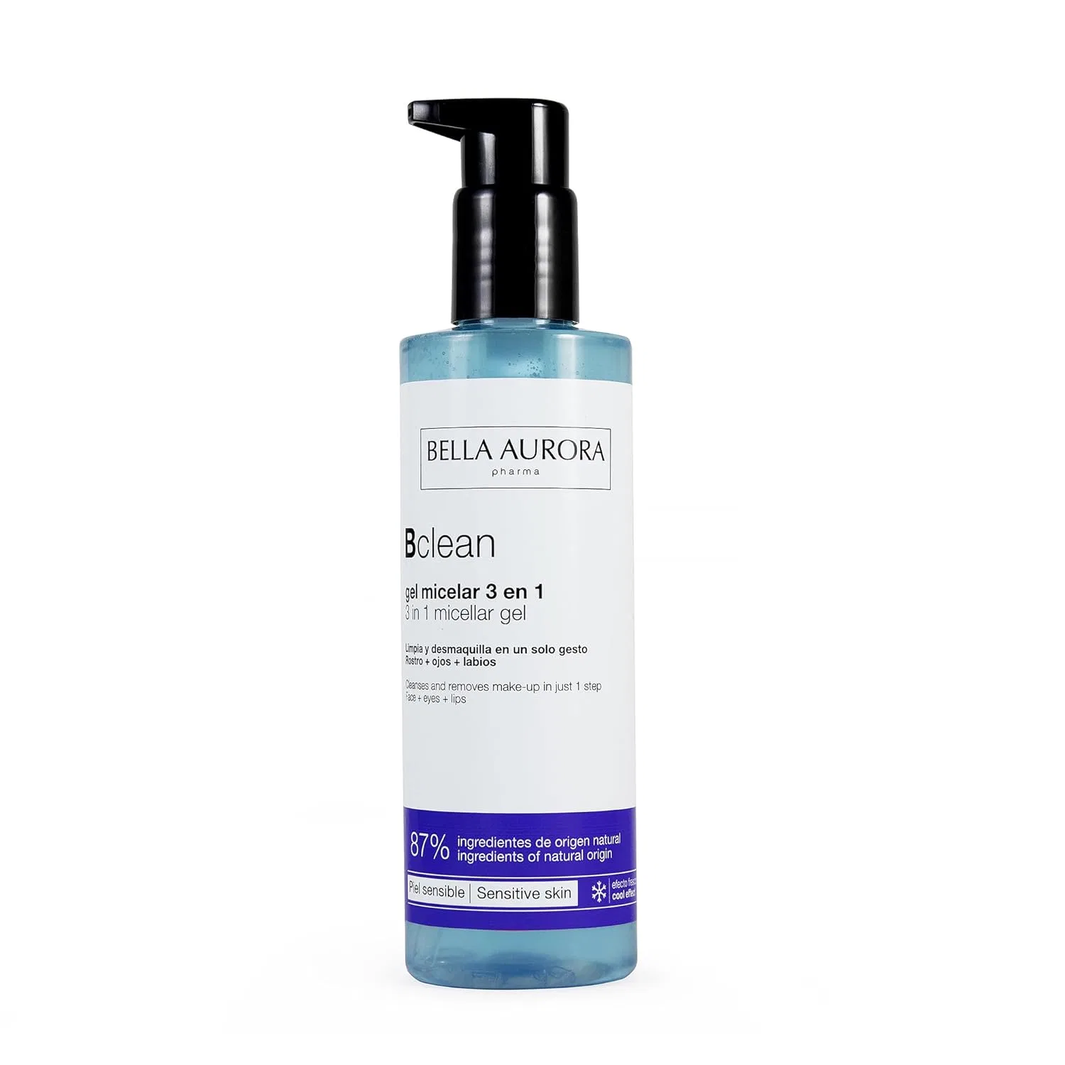 Мицеллярная вода Bella Aurora — Мицеллярный гель Bclean 3 в 1 для чувствительной кожи, 200 мл