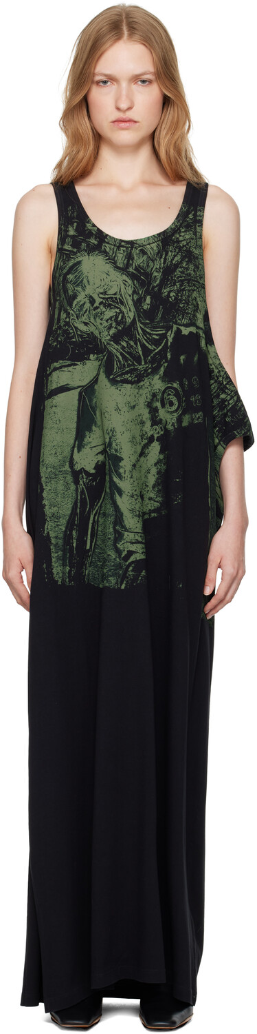

Зеленое базовое трикотажное платье макси MM6 Maison Margiela