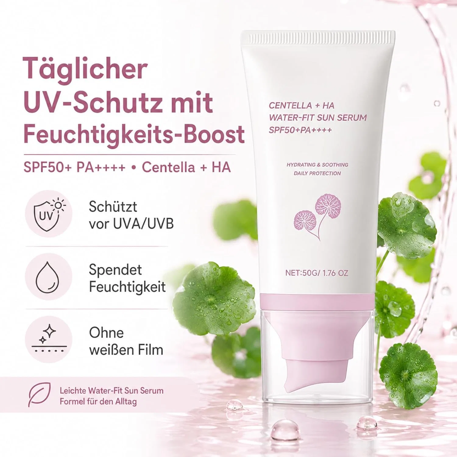 Солнцезащитный крем для лица Centella Asiatica SPF 50 Soleneva — фото 2
