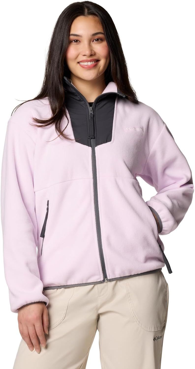 

Columbia женская флисовая куртка Sequoia Grove с молнией, Pink Dawn/Shark/City Grey