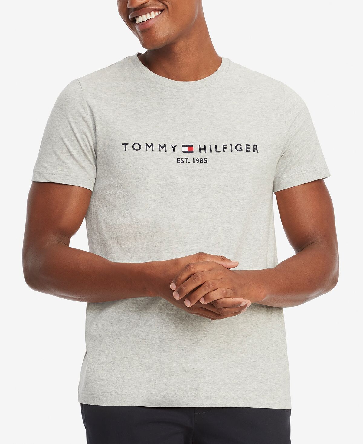 

Мужская футболка с круглым вырезом с вышитым логотипом Tommy Hilfiger