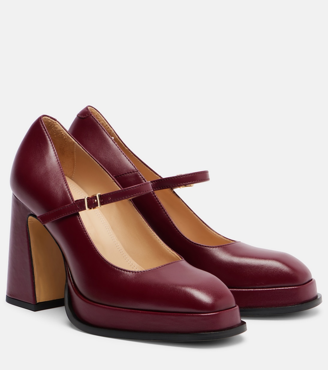 Туфли Мэри Джейн из кожи Casilda Souliers Martinez, бордовый
