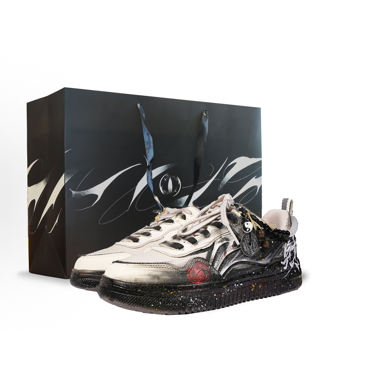 

Скользящие противоударные кроссовки low top для скейтбординга мужские с устойчивостью к истиранию LINING, бежевый/черный