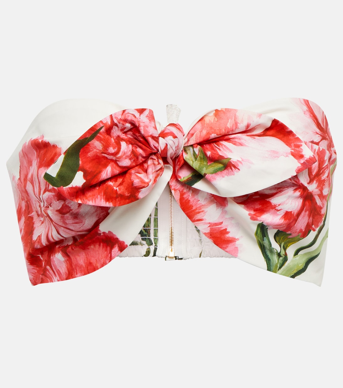 

Топ-бандо из хлопка с цветочным принтом Dolce&Gabbana, Garofani New F.Bco
