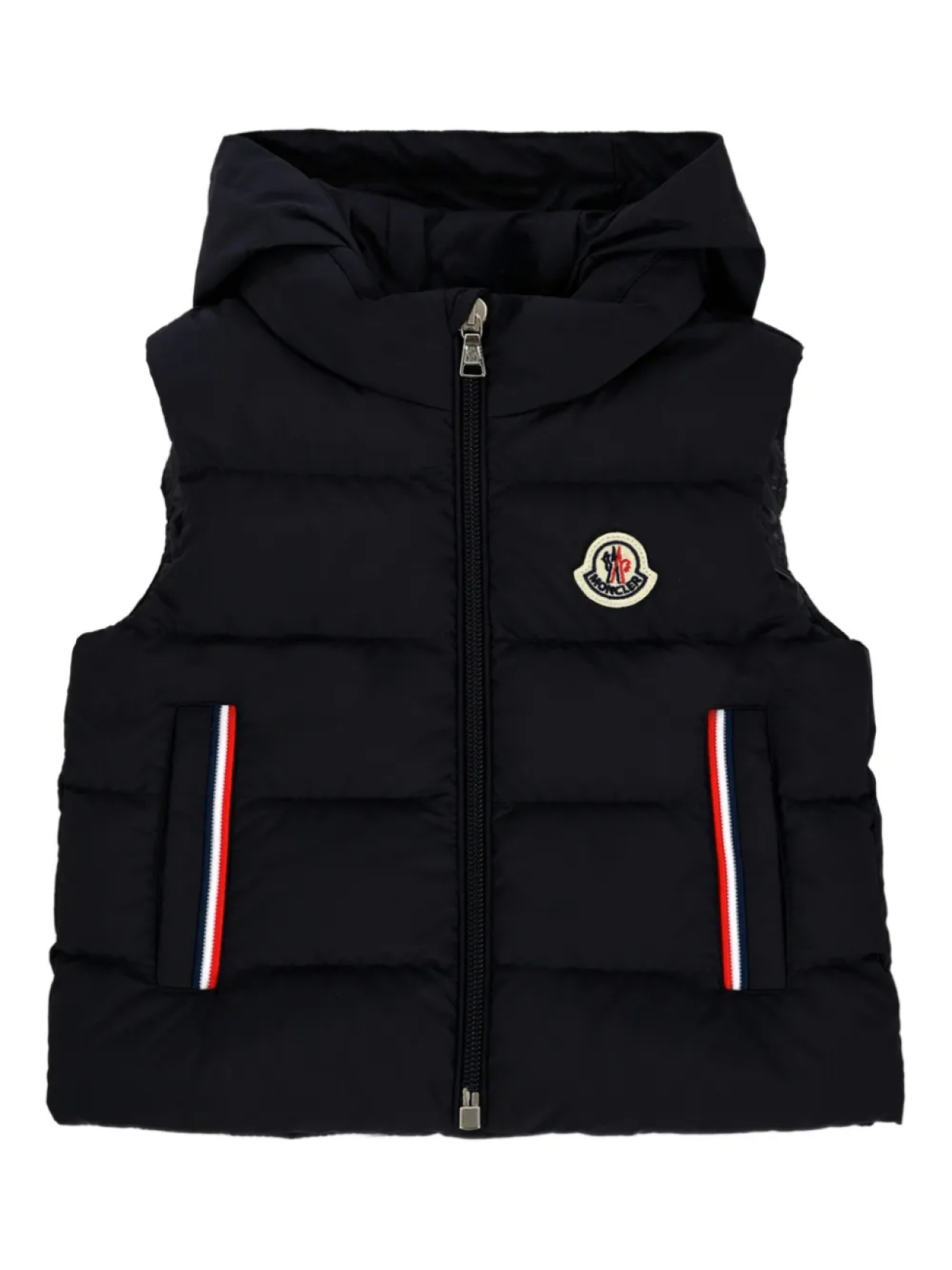 

Moncler Enfant стеганый жилет с капюшоном, синий