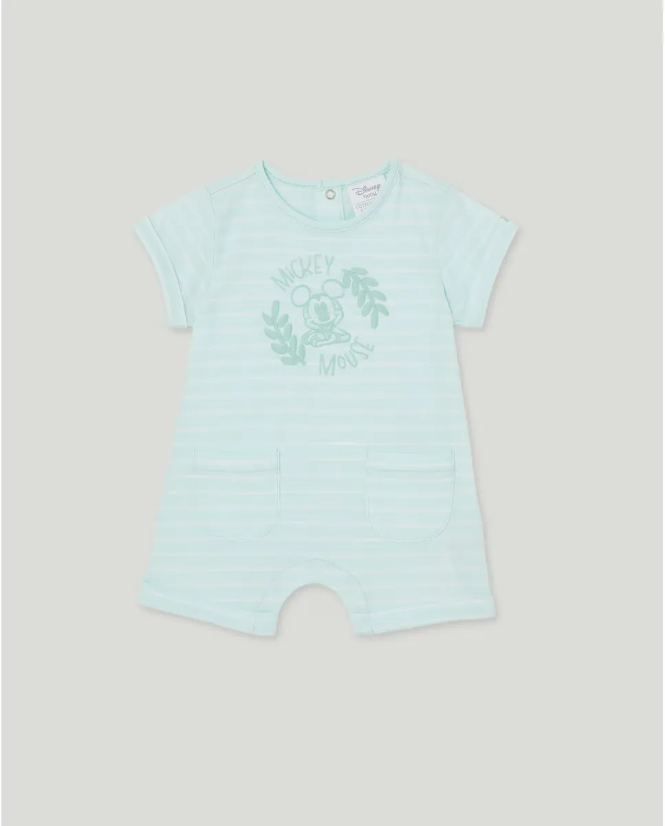 

Короткий комбинезон с Микки Маусом для мальчика Cotton Juice, темно-синий