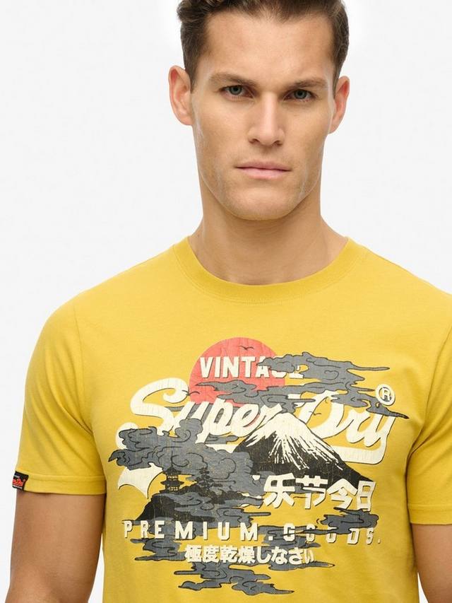 Винтажная футболка с логотипом из органического хлопка Superdry, цвет Oil Yellow — фото 4
