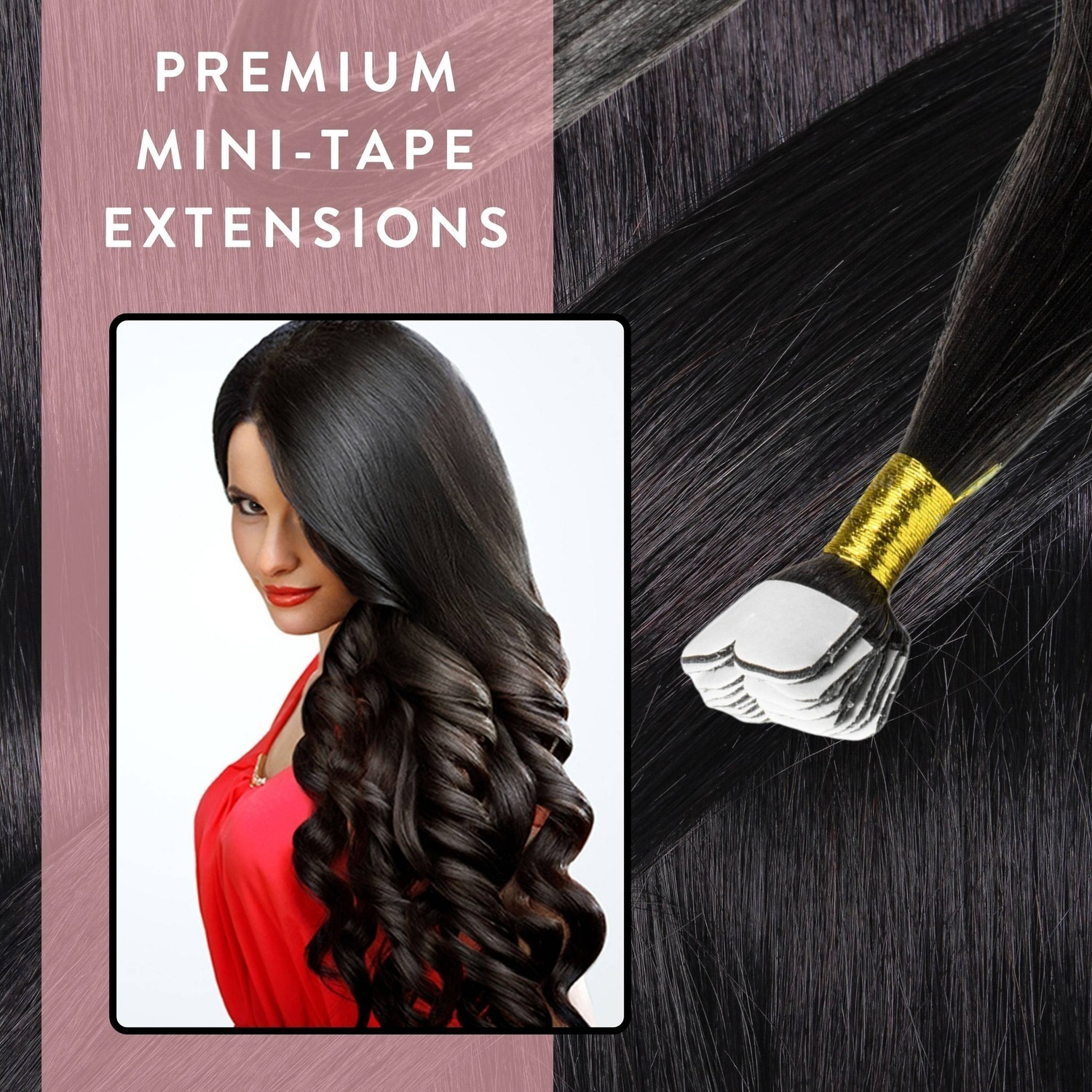 Накладные волосы mini tape extensions premium echthaar #4/0 mittelbraun Hair2Heart, 40cm, количество 12 шт. — фото 2