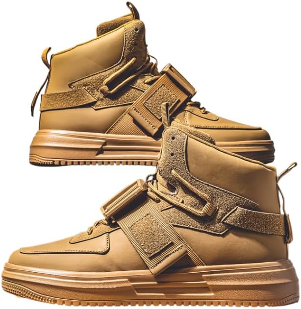 

Мужские стильные кроссовки с цветными вставками для скейтборда, удобные, противоскользящие, прочные с толстой подошвой, высокие, подходят для активного отдыха на улице Hhhchpm, хаки