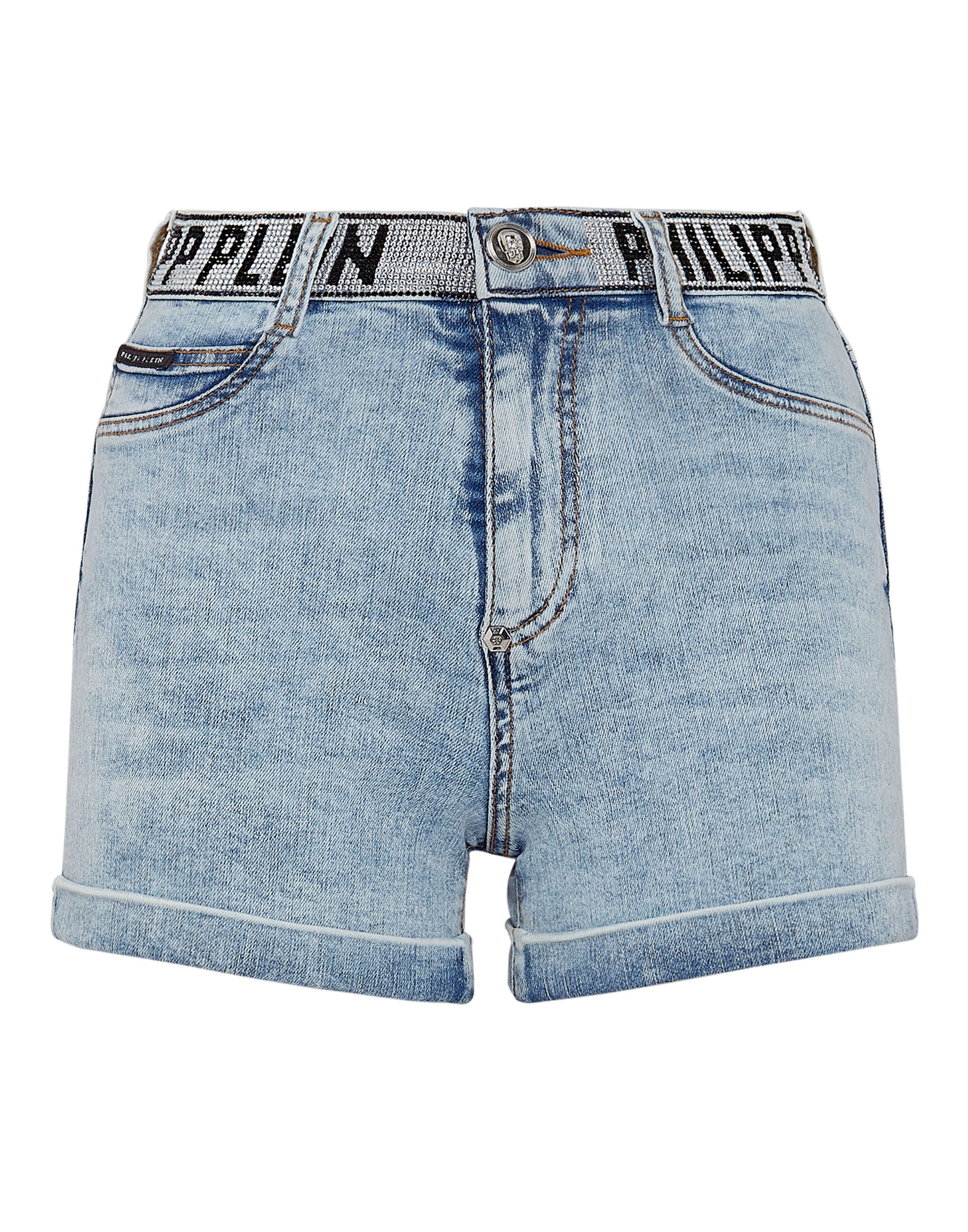 

Джинсовые шорты Stones Philipp Plein TM со стразами, синий
