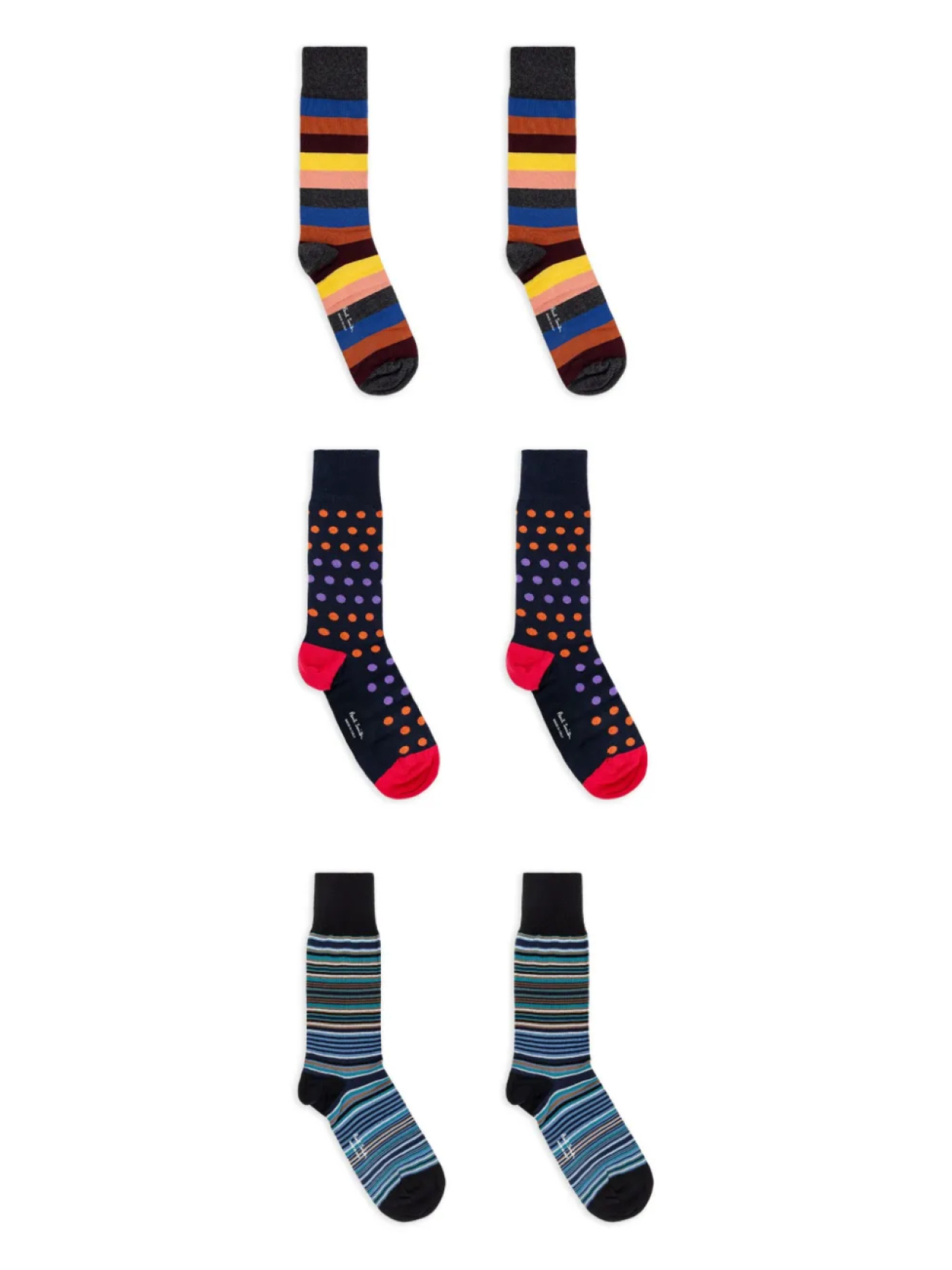 

Вязаные носки (упаковка из трех штук) Paul Smith, черный