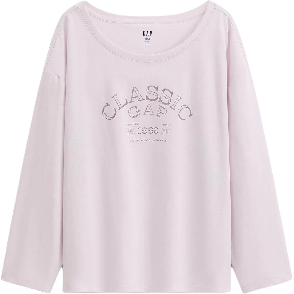 Футболка женская с круглым вырезом GAP светлый розовый