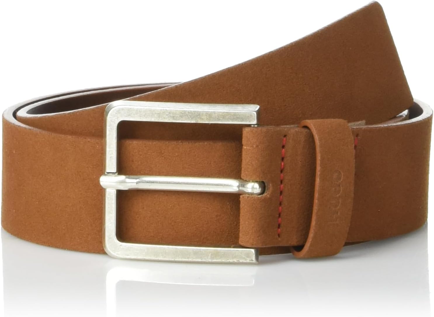 

HUGO мужской ремень из замши с квадратной пряжкой, Rust