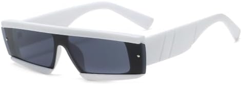 

Модные квадратные солнцезащитные очки для женщин и мужчин, летние панк-очки в черной, зеленой и красной оправе, солнцезащитные очки с защитой от УФ-излучения UV400 MTZJH, White