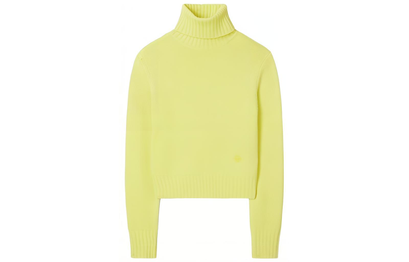 

TORY BURCH Кашемировый свитер для женщин, яркий лимонно-желтый, водолазка Moderate