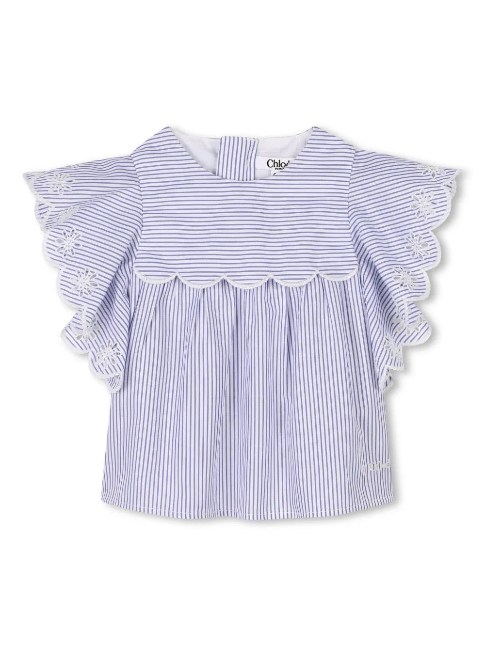 

Полосатая блузка с оборками Chloé Kids, синий