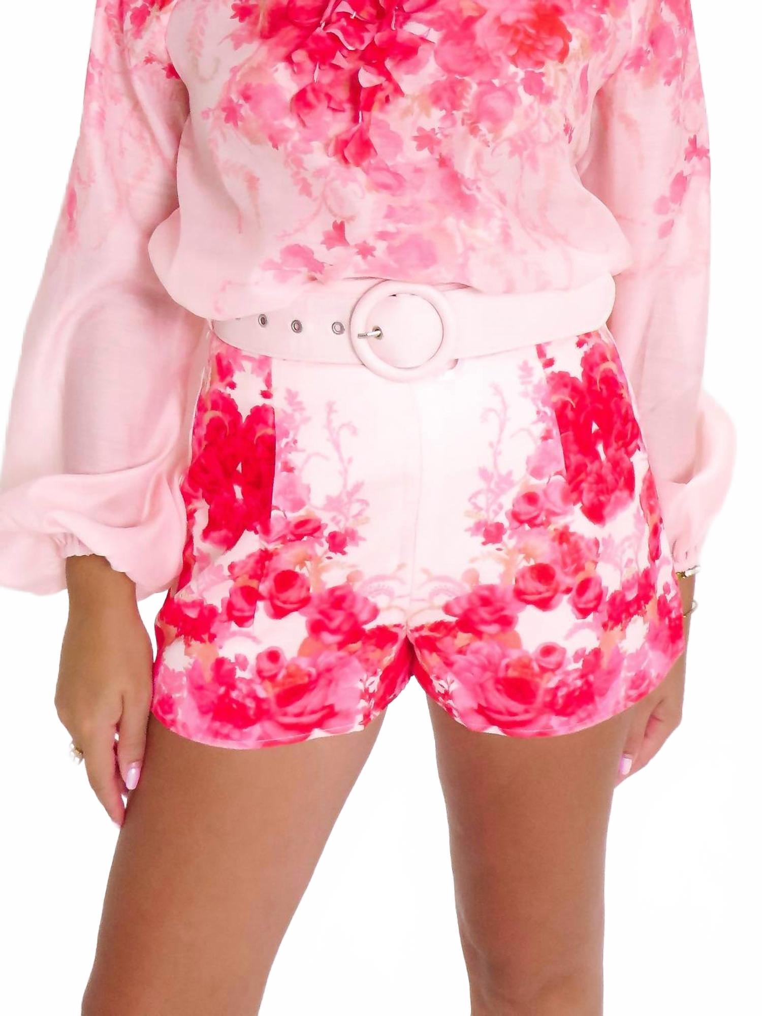 

Акварельные шорты с поясом Garden в розовом цвете Main Strip