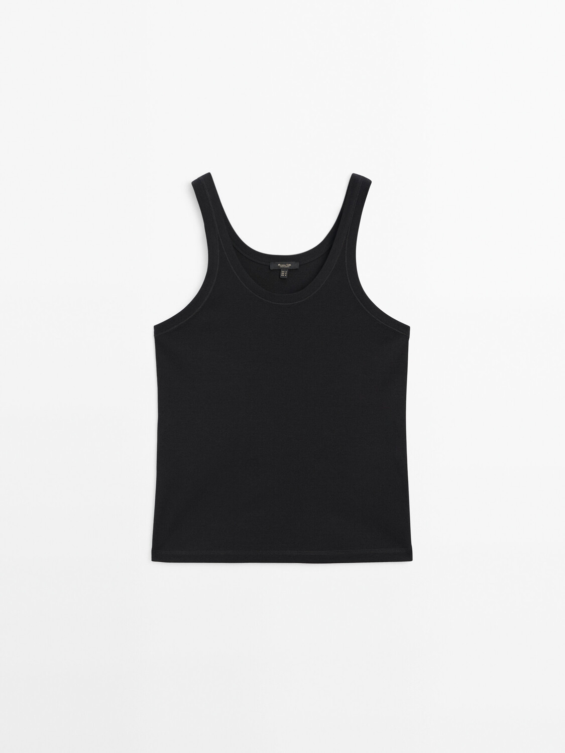 

Топ из 100% хлопка с бретелями Massimo Dutti, черный
