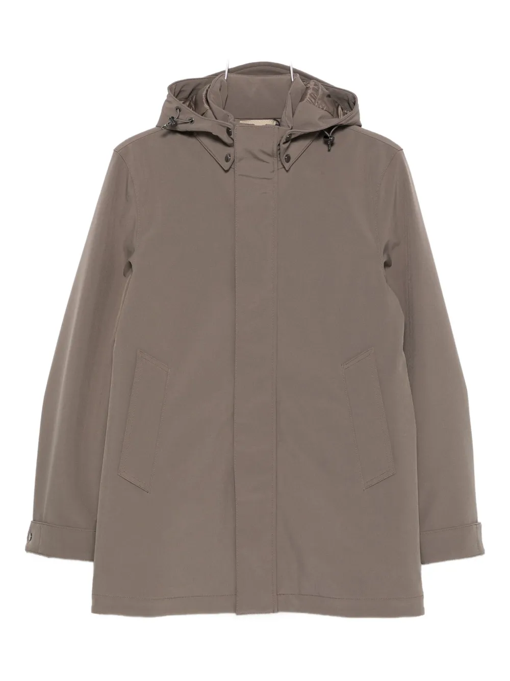

Пальто с капюшоном и пуговицами WOOLRICH, серый