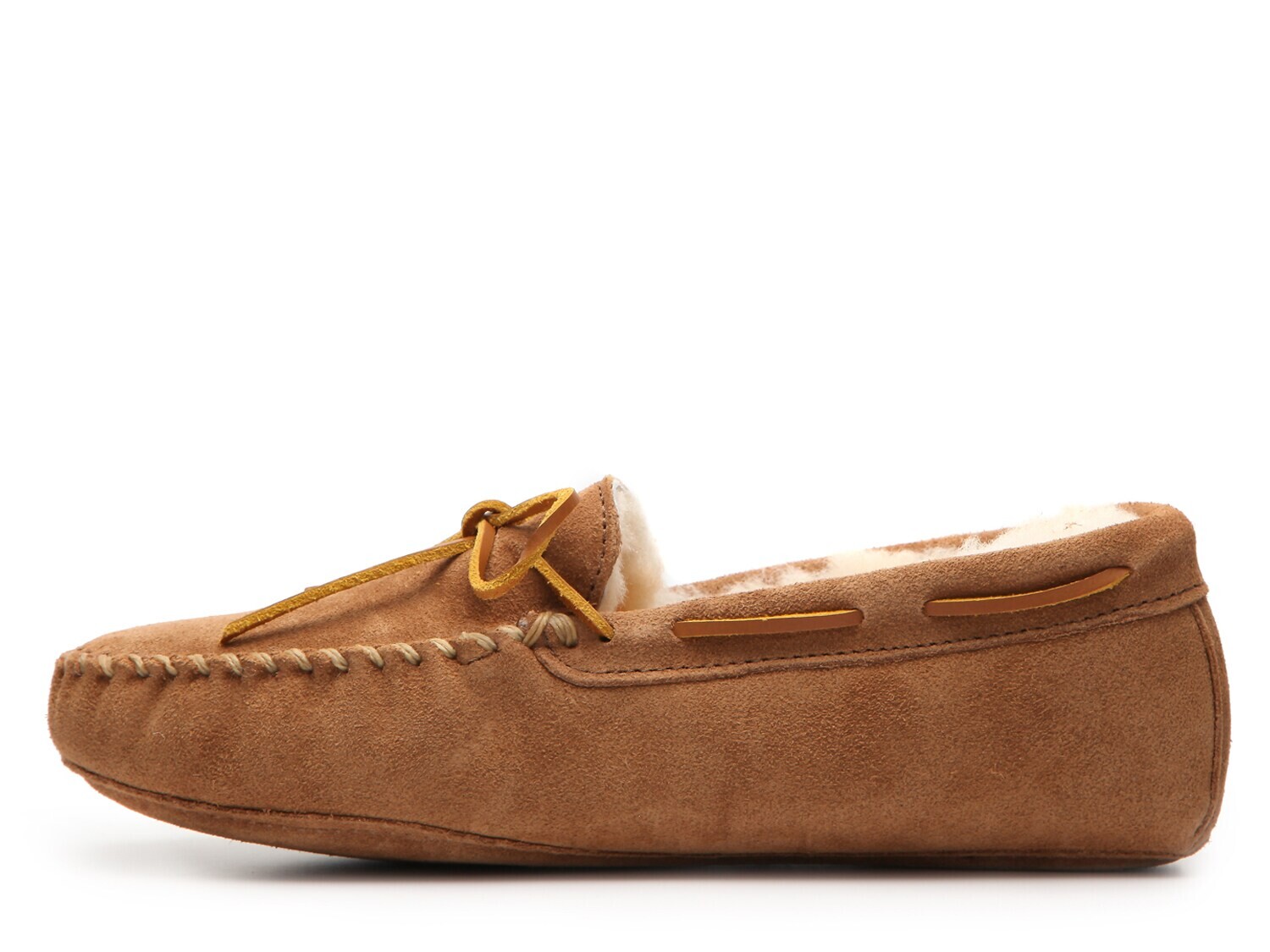 Тапочки из овчины Minnetonka Sheepskin с мягкой подошвой, рыжевато-коричневый — фото 3