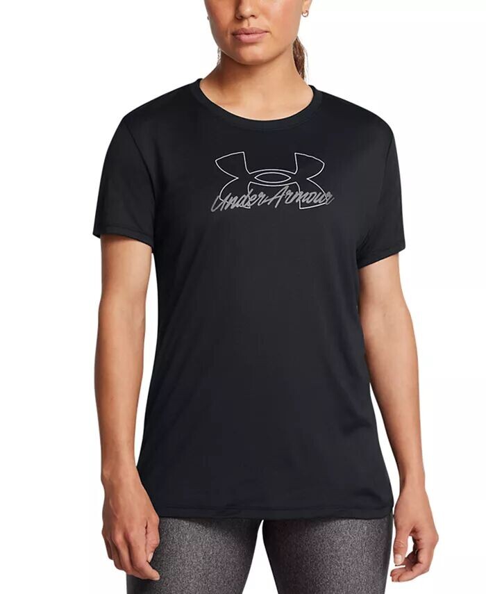 

Женская футболка с коротким рукавом UA Tech Script Under Armour, черный