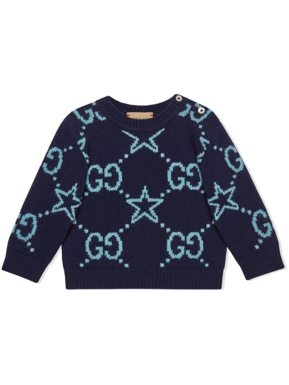 

Gucci Kids шерстяной джемпер с логотипом GG, синий