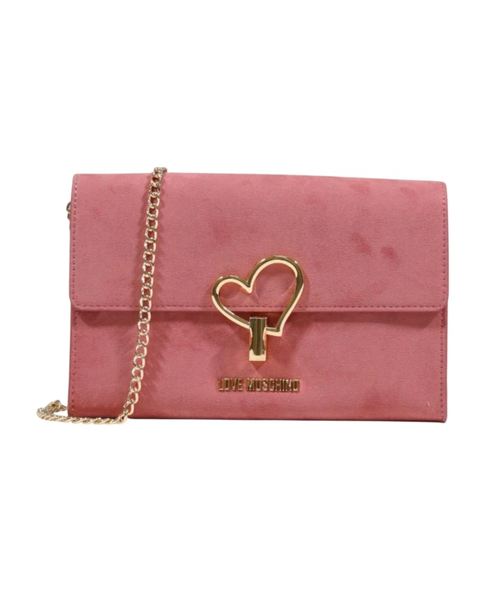 

Маленькая велюровая сумка Love Moschino, розовый