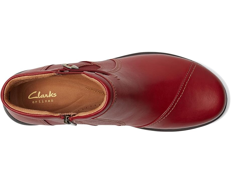 Ботинки женские Clarks Certina Joy с боковой молнией, красный — фото 2