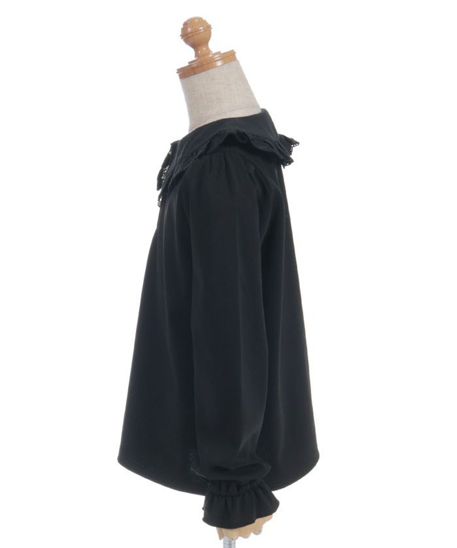 Пуловер с большим воротником, украшенный розами Axes femme kids, Black — фото 3