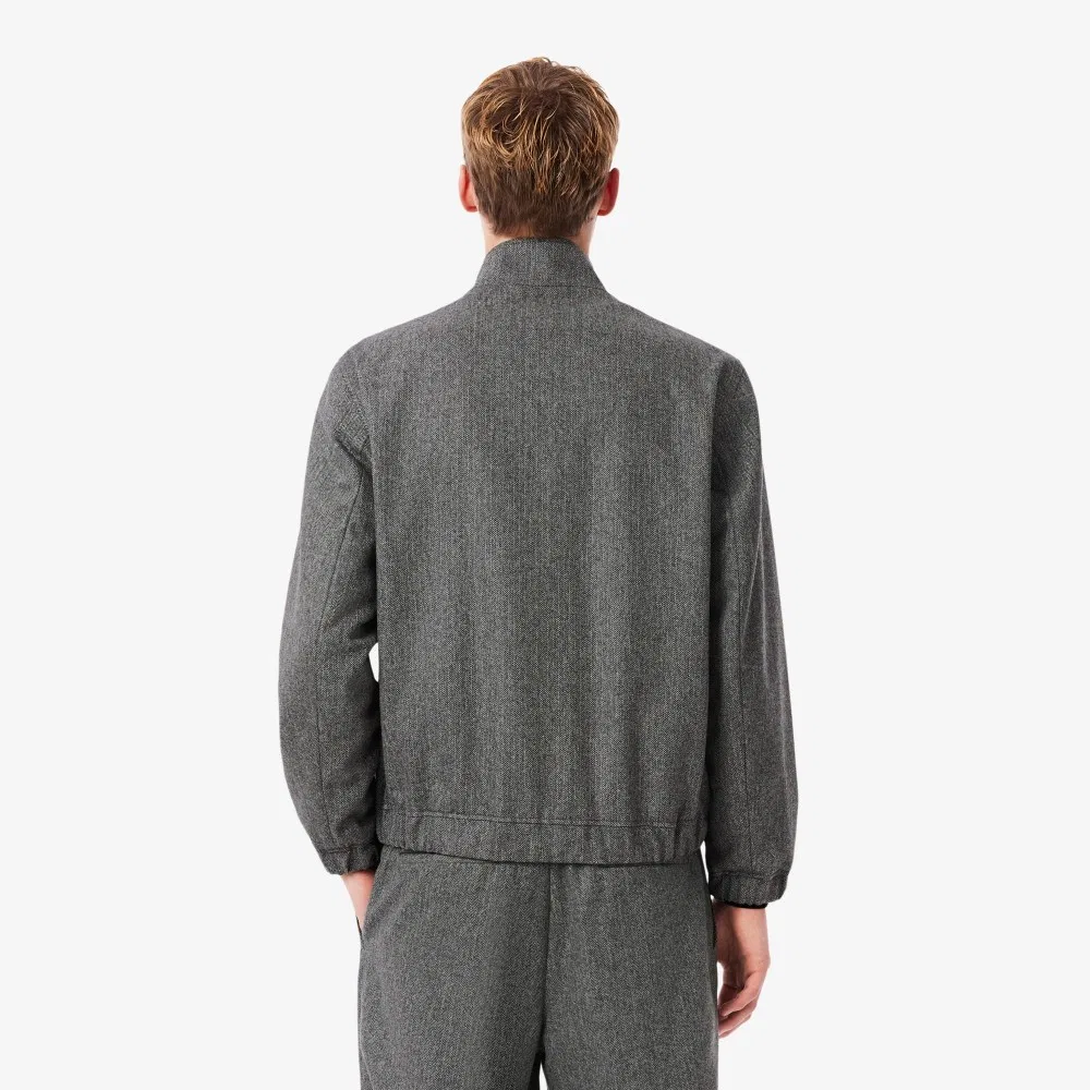 Мужская зимняя куртка Харрингтон серая от Lacoste — фото 3