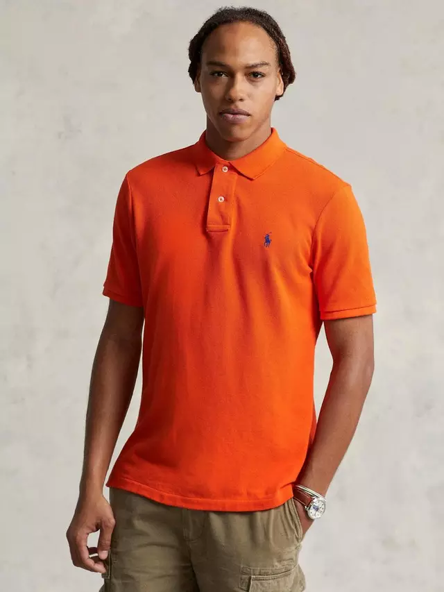 

Поло Ralph Lauren Polo Ralph Lauren Short Sleeve Custom Slim Fit, цвет sailing/orange