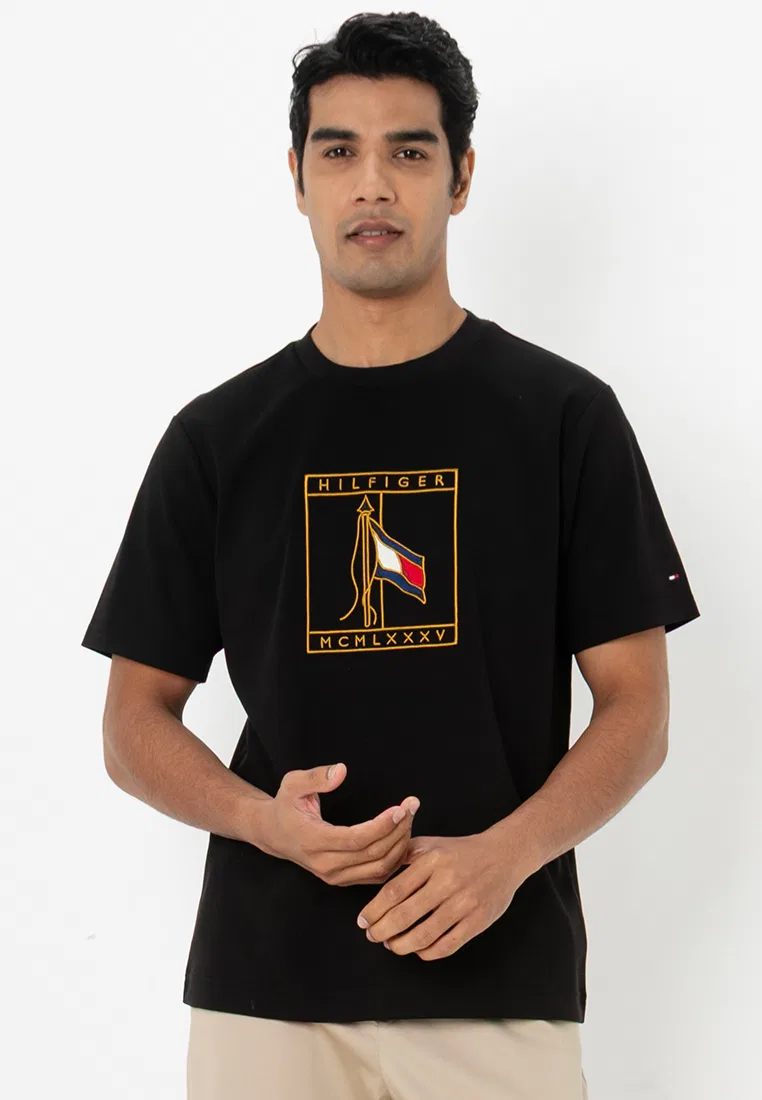 Футболка с коротким рукавом, Interlock Pique Icon, Tommy Hilfiger, черный