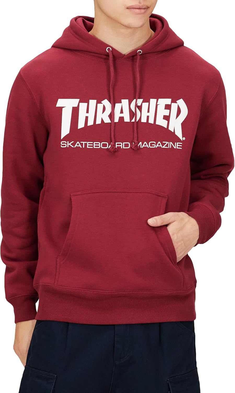 

Мужская толстовка с капюшоном Thrasher TH8501 (с логотипом бренда) в классическом стиле, белый