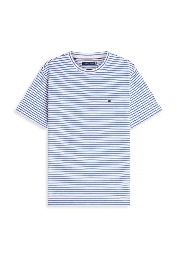 Футболка с круглым вырезом и вышивкой в виде полосатого флага. Tommy Hilfiger, White/Regal Blue — фото 4
