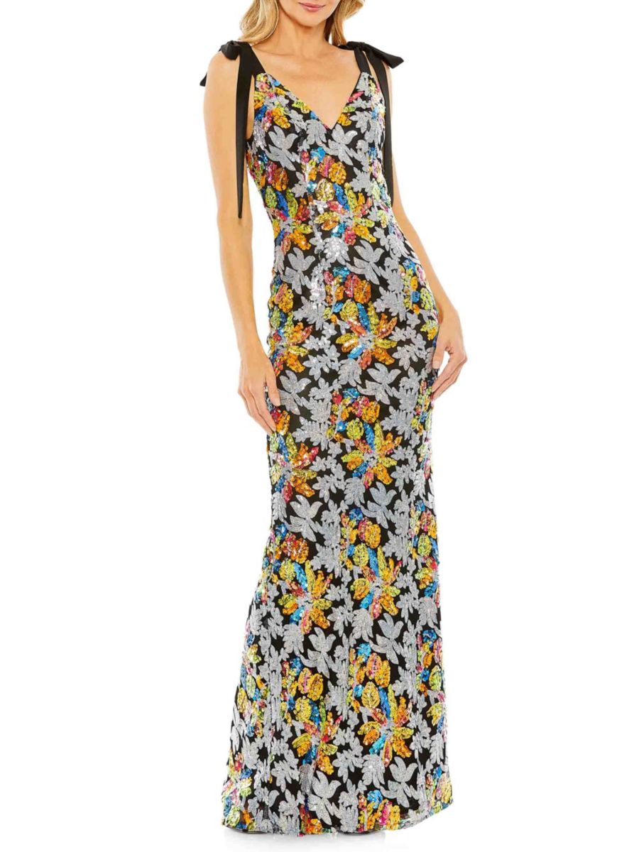 

Платье с декоративным бантом Mac Duggal, цвет Black Multicolor