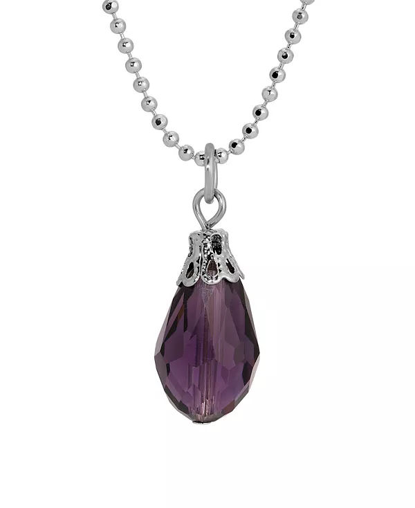 

Ожерелье из цепочек с каплевидными бусинами 2028, purple