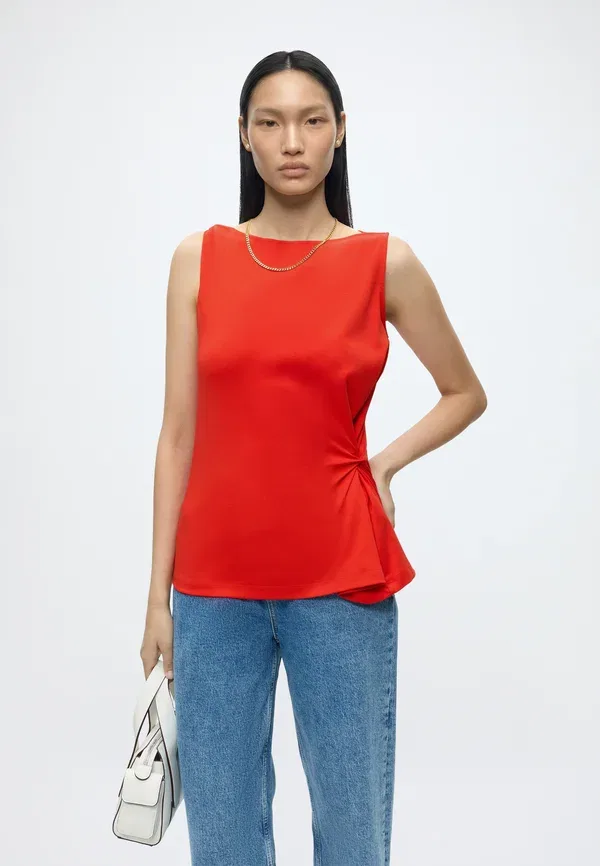 Топ с узлом-интерлок Tommy Hilfiger, огненно-красный — фото 4