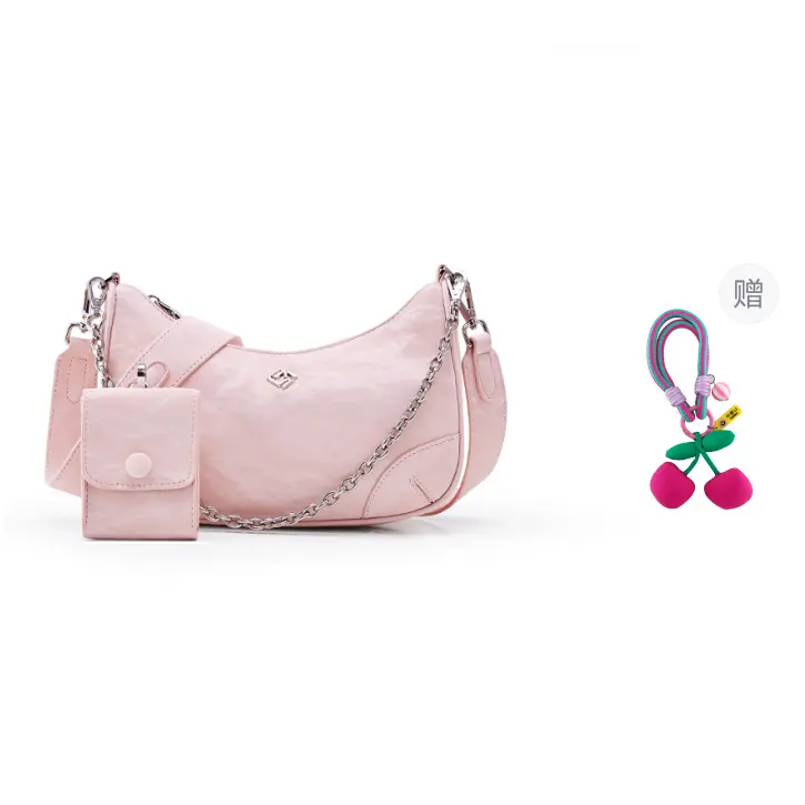 

HE BAO BAO Женская наплечная сумка PU разноцветная, A.FLORE Collaboration Peach Red Cherry--Peach Pink